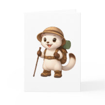 Okojo Adventure Greeting Card – Cute Kawaii Japane