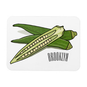 Okra cartoon illustration magnet