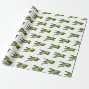 Okra cartoon illustration wrapping paper
