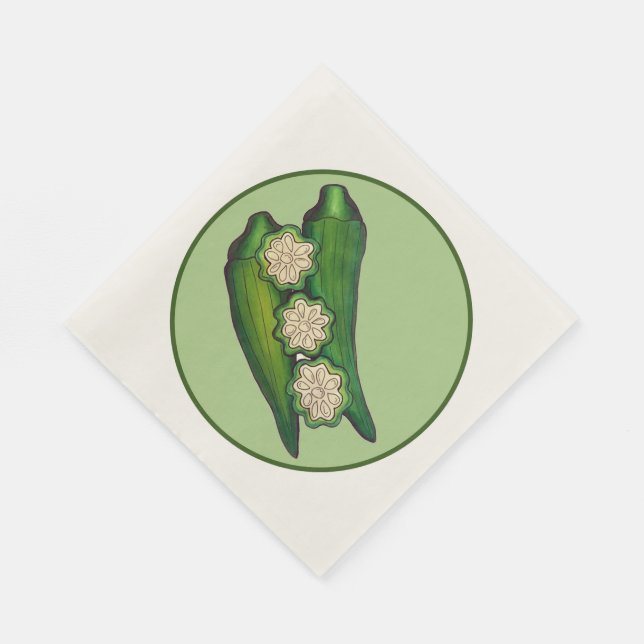 Okra Pods Veggie Vegetable Gumbo Southern Food Napkin (Corner)