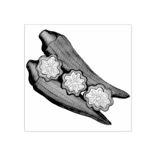 Okra Pods Veggie Vegetable Gumbo Southern Food Rubber Stamp