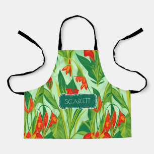 Okra Retro Colourful Personalised Pattern Apron