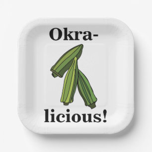 Okra Vegetable Veggies Party Paper Plate