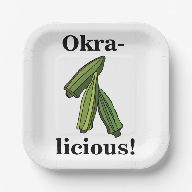 Okra Vegetable Veggies Party Paper Plate (Front)