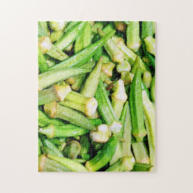 okras green vegetables puzzle (Vertical)