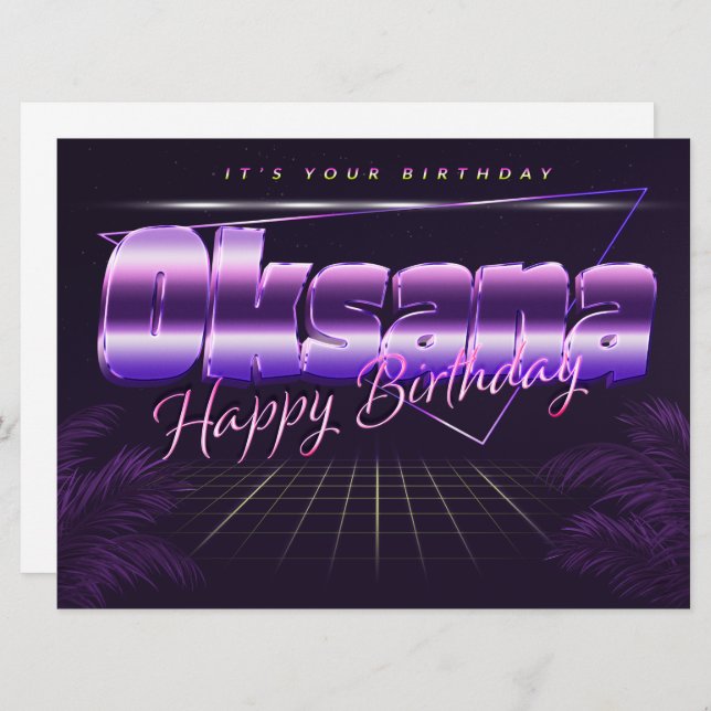 Oksana Name First name pura retro card Birthday (Front/Back)