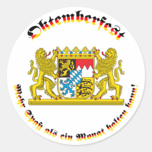 Oktemberfest mit bayrischem Grosswappen Classic Round Sticker