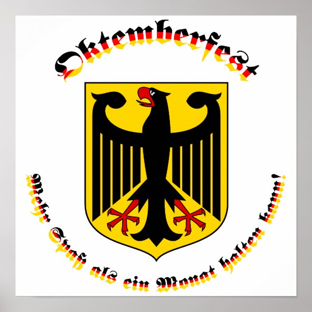 Oktemberfest mit deutschem Wappen Poster (Front)