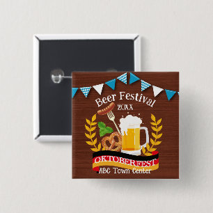 Oktoberfest 15 Cm Square Badge