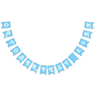 Oktoberfest Add Year Blue White Diamonds Pattern Bunting