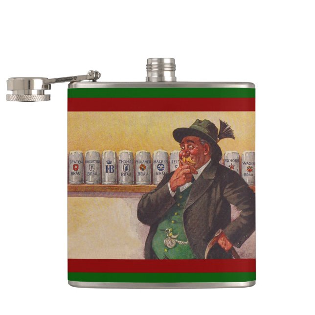 Oktoberfest Antique German Bavarian Dilemma Flask (Opened)