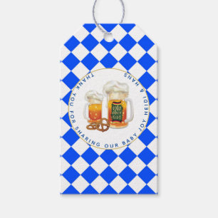 Oktoberfest Baby Shower Baby Is Brewing BEER PRETZ Gift Tags