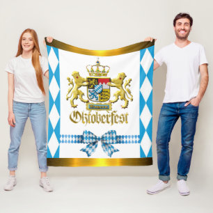 Oktoberfest Bavaria Crest Traditional Golden Fleece Blanket