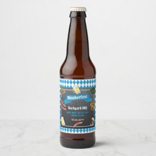 Oktoberfest Bavarian Beer Backyard BBQ Party Bottle Label