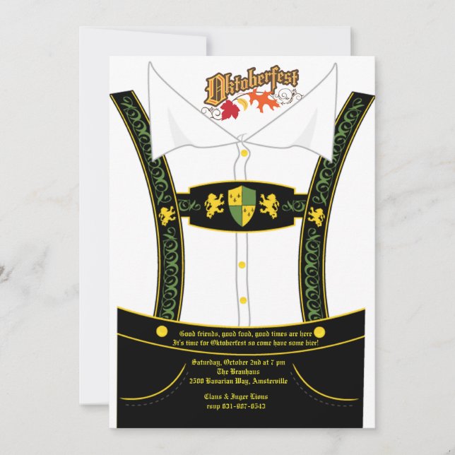 Oktoberfest Bavarian Breeches Invitation (Front)