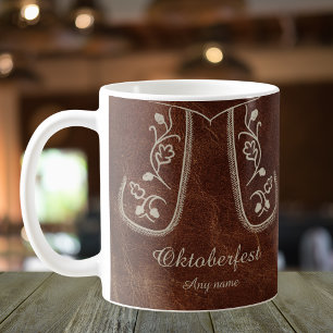 Oktoberfest Bavarian embroidery style keepsake Coffee Mug