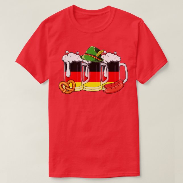 Oktoberfest Bavarian Munich Beer German Flag Beers T-Shirt (Design Front)