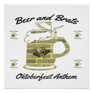 OKTOBERFEST: BEER AND BRATS. POSTER