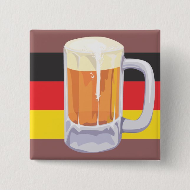 Oktoberfest Beer and German Flag 15 Cm Square Badge (Front)