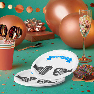 Oktoberfest Beer And Pretzel Paper Plate