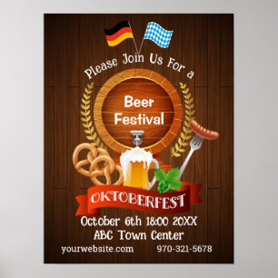 Oktoberfest Beer Barrel Poster