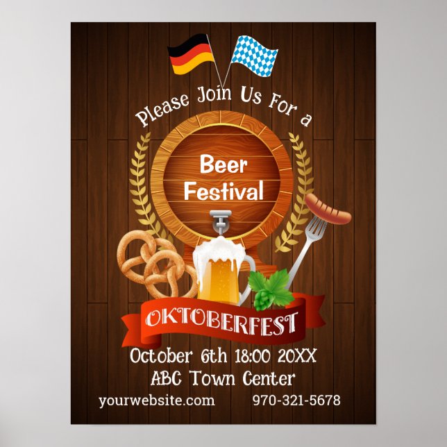 Oktoberfest Beer Barrel Poster (Front)