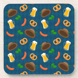 Oktoberfest Beer Bavarian Pattern Coaster
