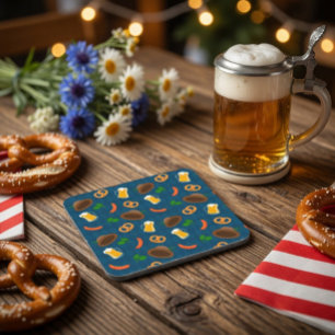 Oktoberfest Beer Bavarian Pattern Coaster