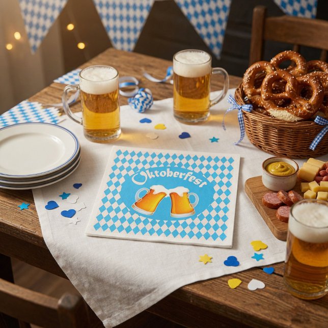 Oktoberfest Beer Bavarian Pattern  Napkin (Creator Uploaded)