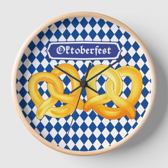 OKTOBERFEST beer Fest traditional German pretzels Clock (Front)