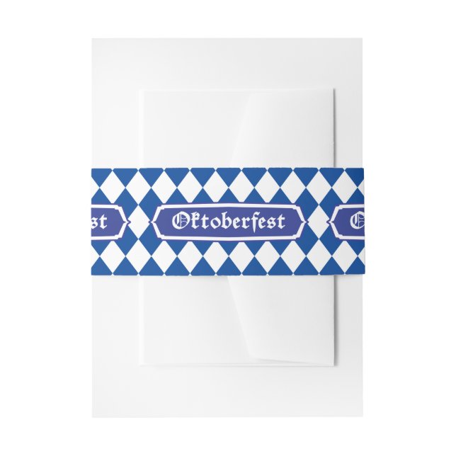 OKTOBERFEST beer festival Bavarian flag blue Invitation Belly Band (Front Example)