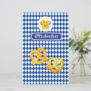 OKTOBERFEST beer festival Bavarian flag blue Stationery