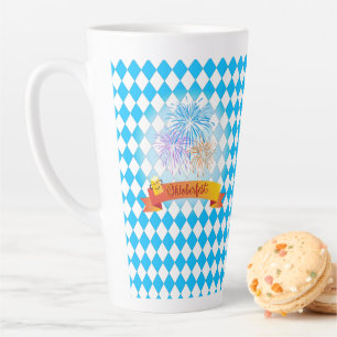 OKTOBERFEST beer festival Blue Bavarian flag Latte Mug
