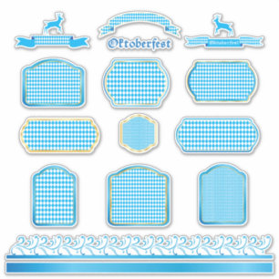OKTOBERFEST beer festival decoration Blue pattern