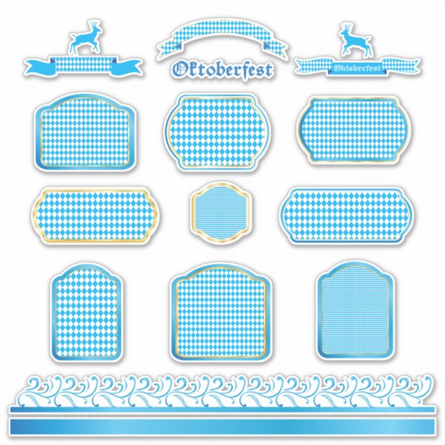 OKTOBERFEST beer festival decoration Blue pattern (Front)
