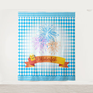OKTOBERFEST beer festival decoration Blue pattern Tapestry