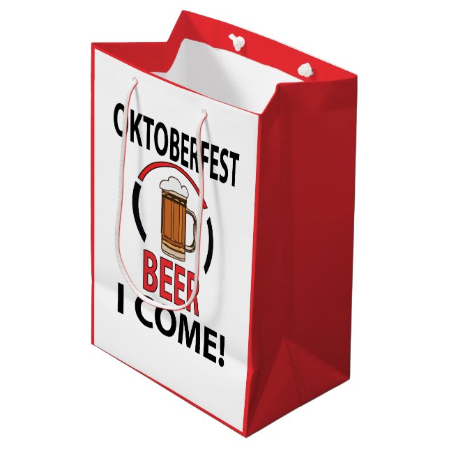 Oktoberfest Beer Festival Funny Oktoberfest Medium Gift Bag (Front Angled)