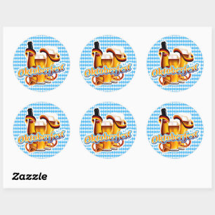 Oktoberfest Beer Festival German Bavarian Colours  Classic Round Sticker