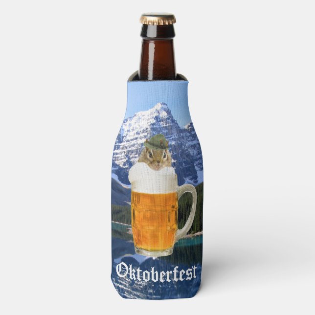 Oktoberfest Beer Festival Party Animal Bottle Cooler (Bottle Front)