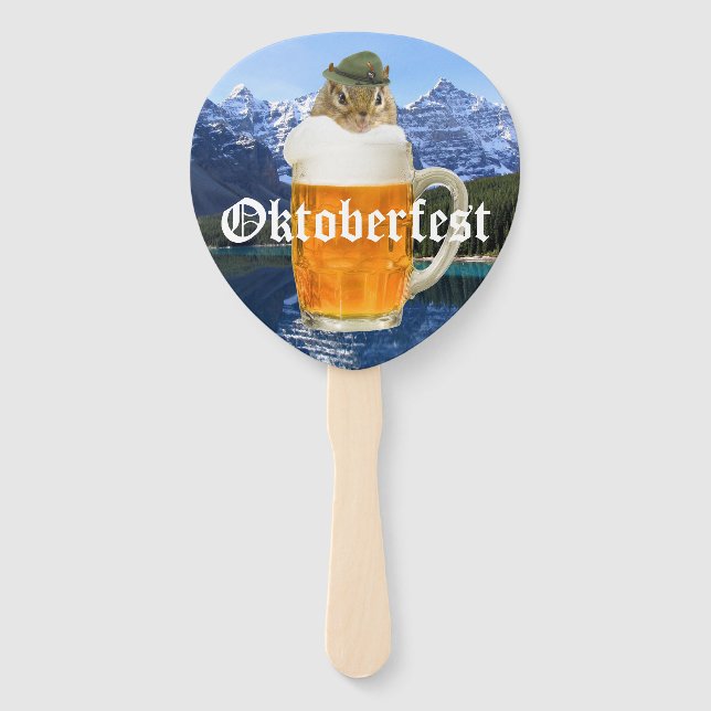 Oktoberfest Beer Festival Party Animal Hand Fan (Front)