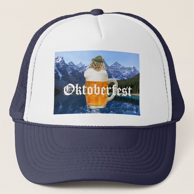 Oktoberfest Beer Festival Party Animal Trucker Hat (Front)