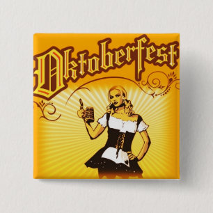 Oktoberfest Beer Hall Girl Event Souvenir Button