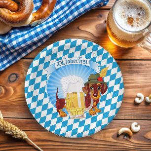Oktoberfest Beer Hound Paper Plate