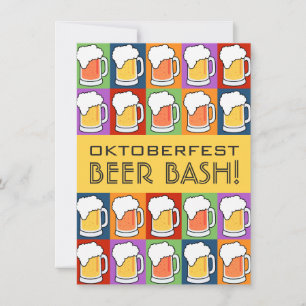 Oktoberfest Beer Pop Art custom party invitations