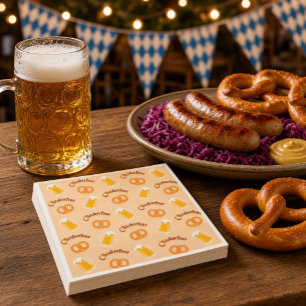 Oktoberfest Beer&Pretzel Pattern  Napkin