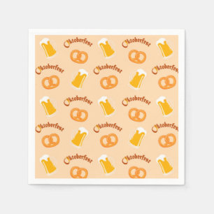 Oktoberfest Beer&Pretzel Pattern Napkin