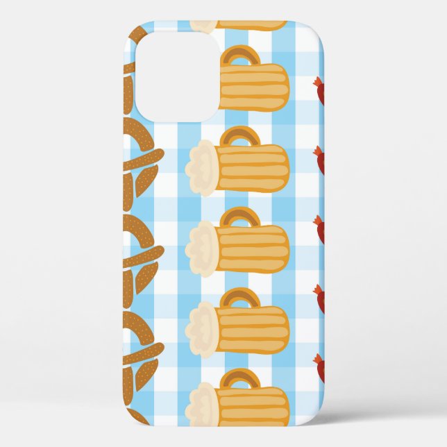 Oktoberfest: beer, pretzel, sausage pattern Case-Mate iPhone case (Back)