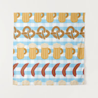 Oktoberfest: beer, pretzel, sausage pattern