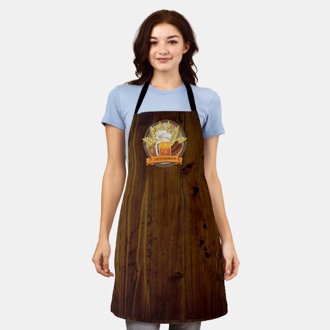 Oktoberfest Beer Sausage Pretzel Logo, muted Apron (Worn)