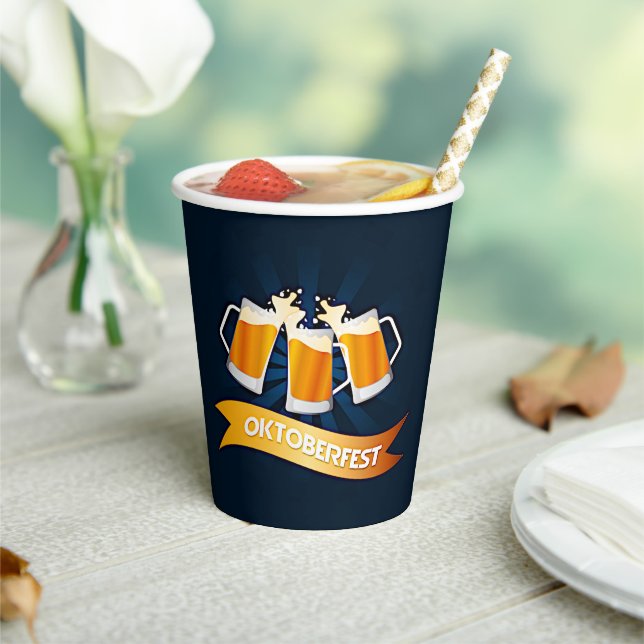 Oktoberfest Beer Steins Celebrations Party Paper Cups (Insitu)
